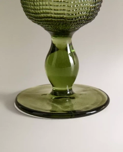 ZARA HOME БОКАЛ ИЗ РЕЛЬЕФНОГО СТЕКЛА, ЗЕЛЕНЫЙ