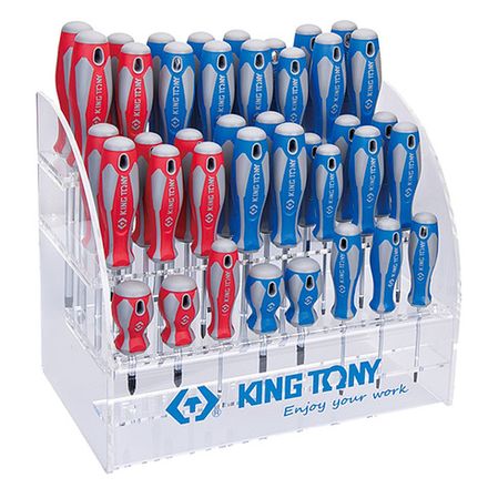 Цена на KING TONY (31427MR) Стенд со стандартными отвертками, серии 1421, 1422, 1423, 1427, 40 предметов