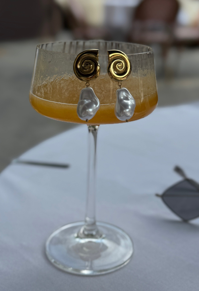 Серьги Seashell с жемчугом