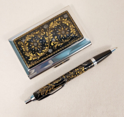 Набор подарочный "Орнамент" №5 (визитница персональная, ручка Паркер)