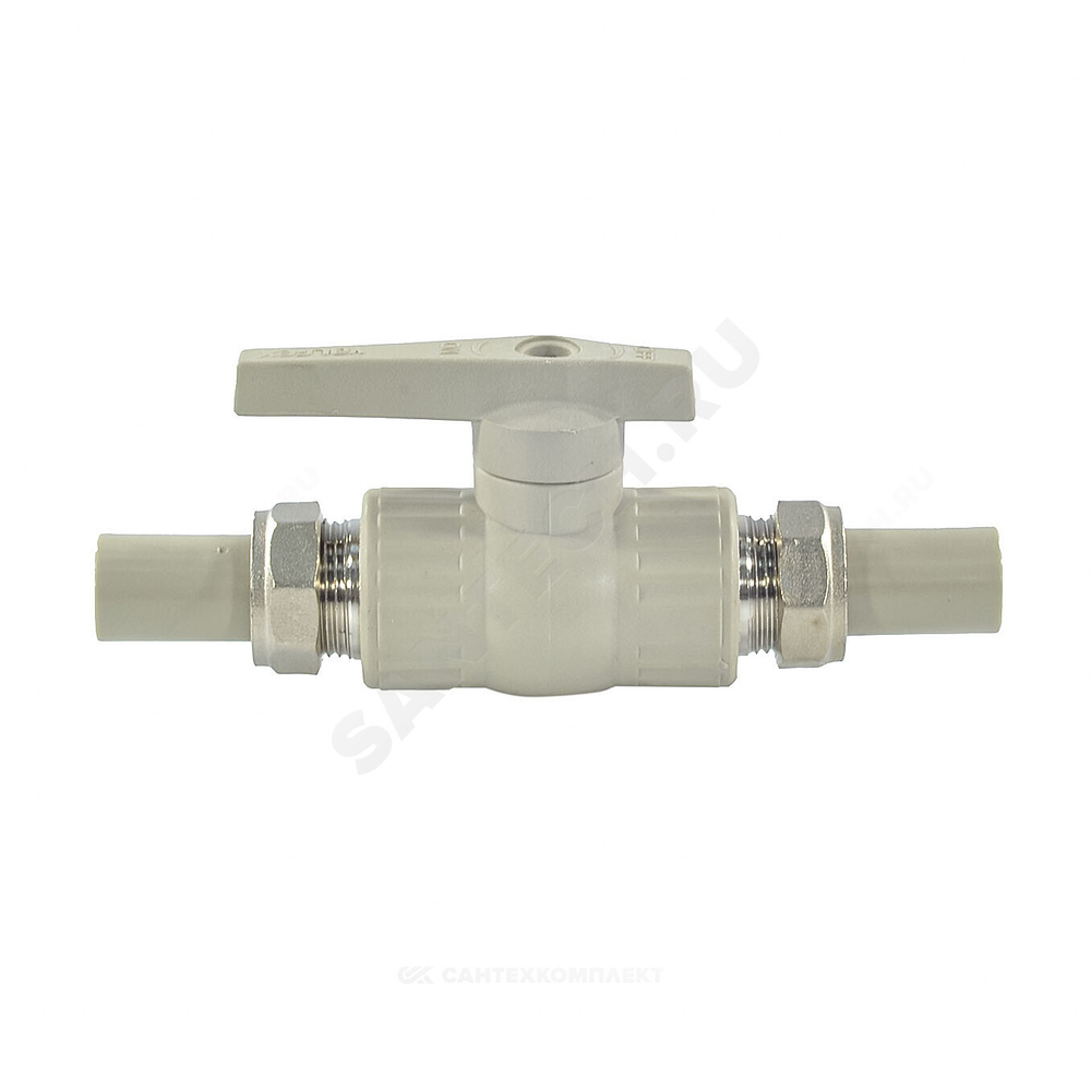 Кран шаровой PP-R полнопроходной серый Дн 20х3/4" VALFEX 20246020Г