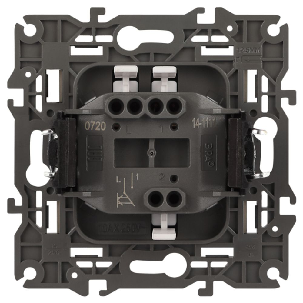 14-1111-03 ЭРА Кнопка, 10АХ-250В, Elegance, алюминий