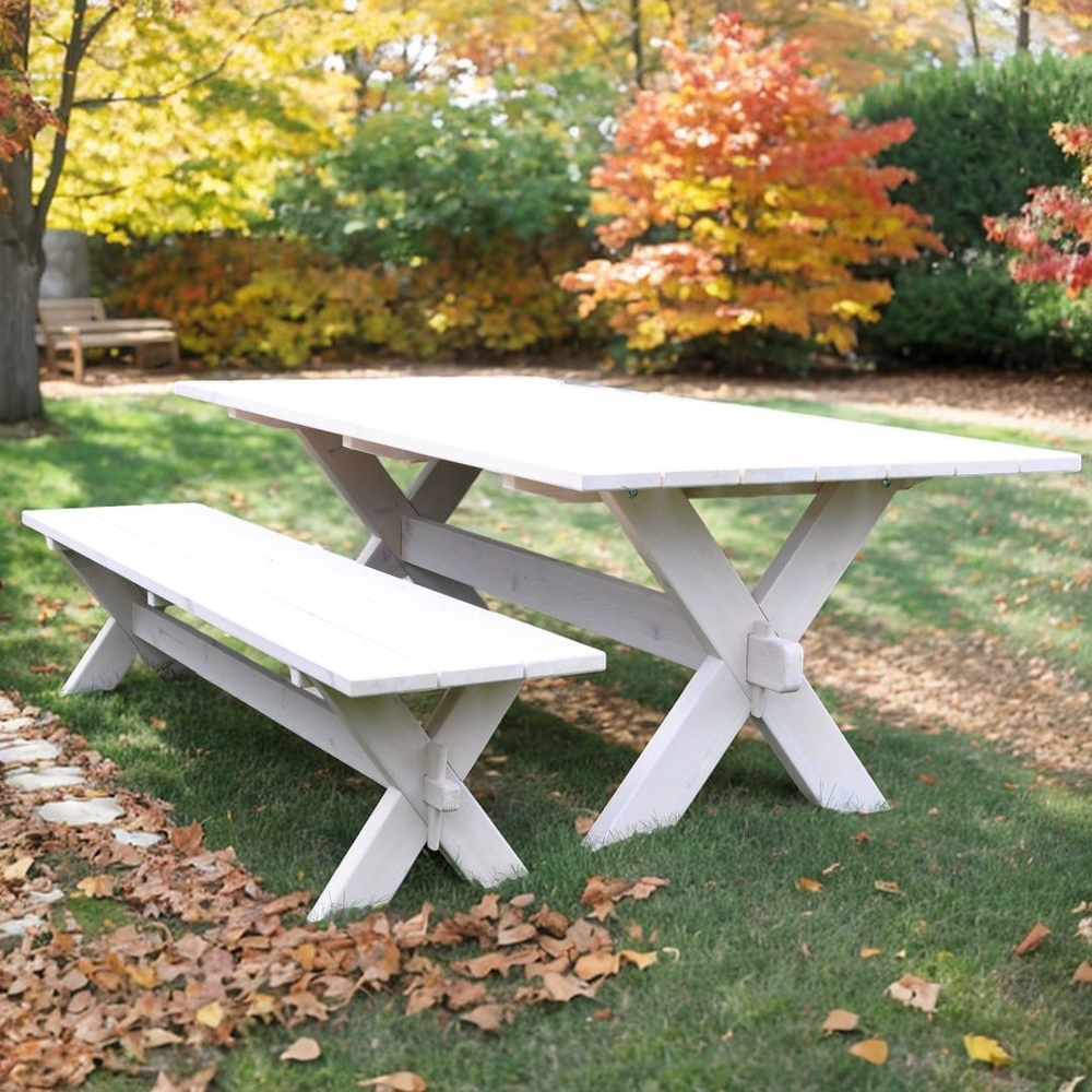 Деревянная скамейка Ойвинд садовая, белый