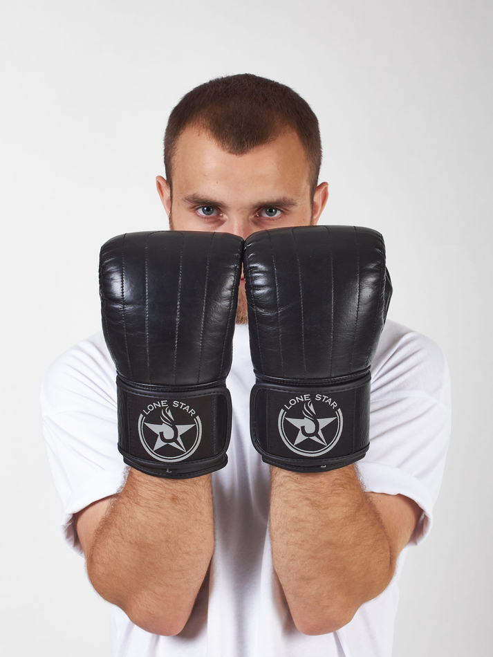 Перчатки снарядные LONE STAR на липучке, LEATHER
