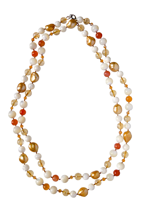 бусы из цитрина (а-0384)