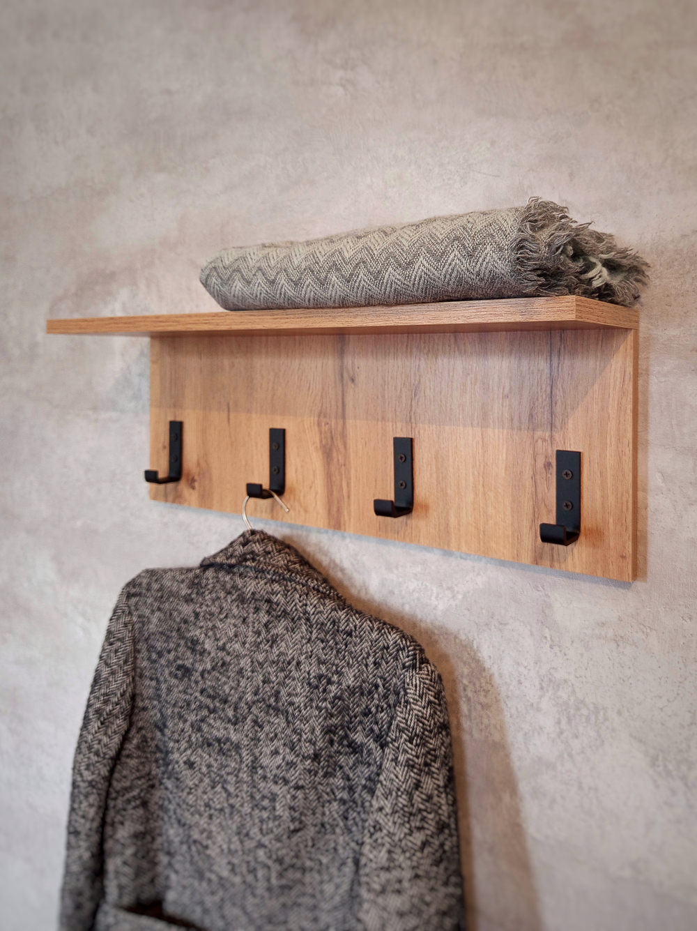 Вешалка настенная лофт (Дуб вотан)