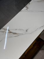 Стол-консоль Ist Casa Прайм, 120х40х78 см, жемчужный белый, золотой