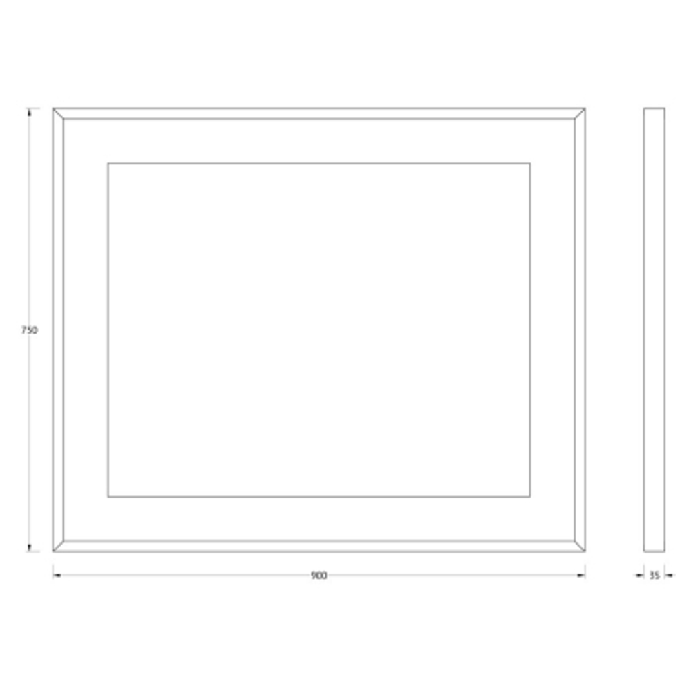 Зеркало Evoform в багетной раме со встроенным LED-светильником 24 W 90x75 см
