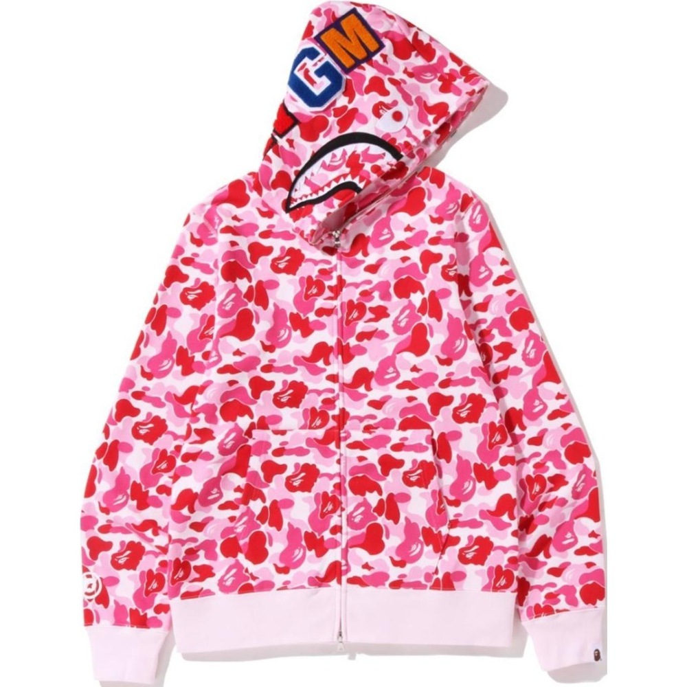 A Bathing Ape Abc Camo Shark Full Zip Худи розовый