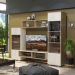 Стенка Александра-2 ЛДСП дуб крафт серый/дуб крафт белый