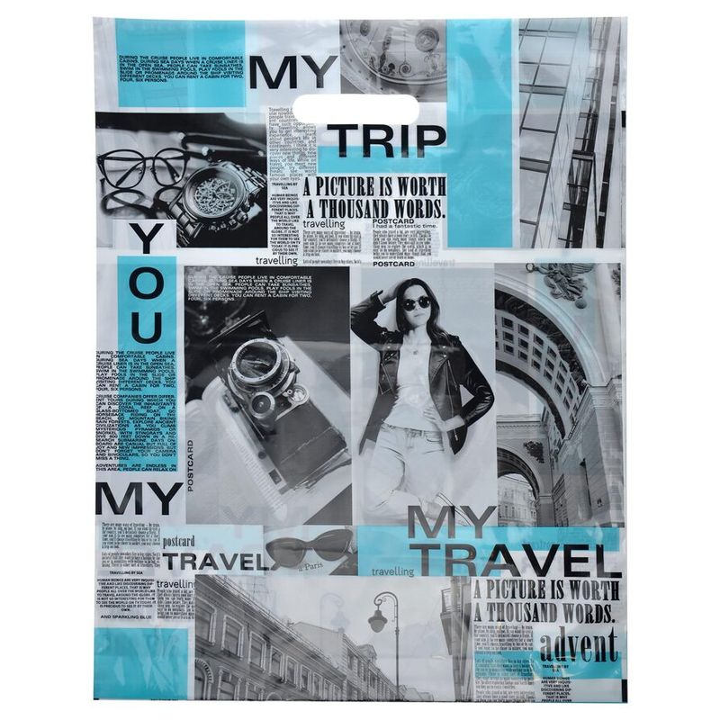 Пакет прорубная ручка Россия 38*47 см 60 мкм ПВД Мир Моды  1 шт/уп 500 шт/кор