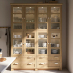 Стеклянная дверца - FORSBACKA IKEA/ ФОРСБАКА ИКЕА,  100х40 см, под беленый дуб