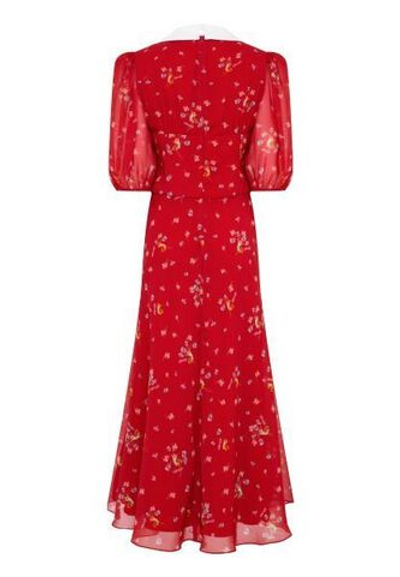 Платье миди с белым воротником