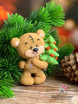 Силиконовая форма Мишка с елкой