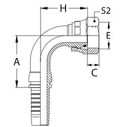 Фитинг DN 06 DKO-S (Г) 14x1.5 6 (90) (накидная гайка)