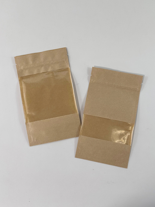 Крафт пакет дой-пак зип-лок 105*185 мм с окном 40мм