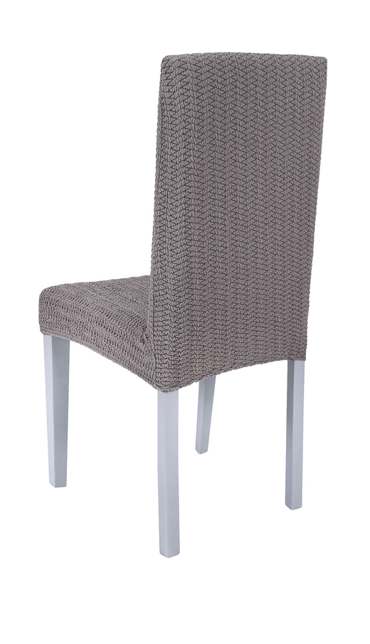 Чехол на стул без оборки Зигзаг, цвет Капучино