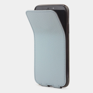 Чехол для iPhone X/XS из натуральной кожи теленка, голубого цвета