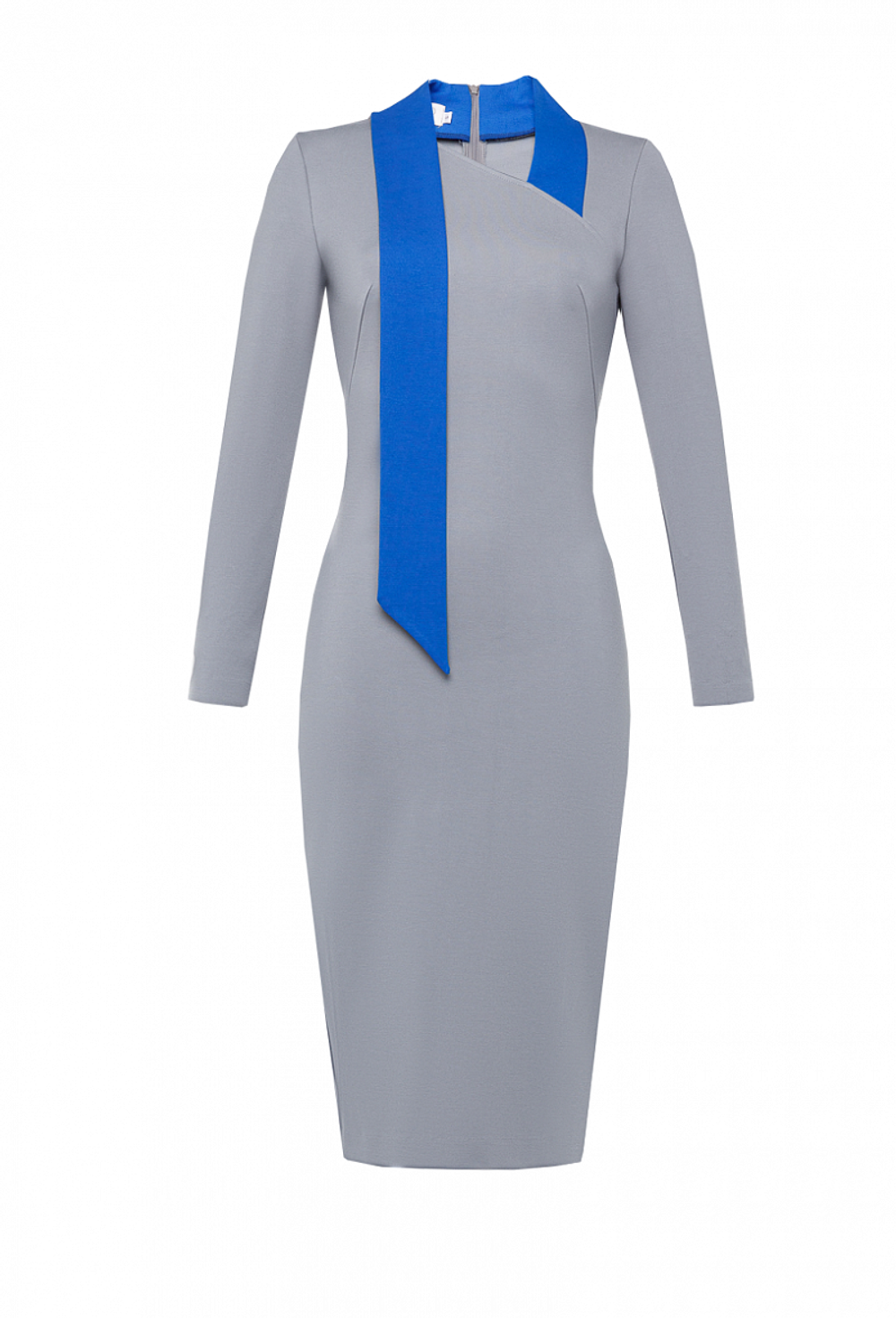 Трикотажное платье-футляр серое 02-02-21 manito