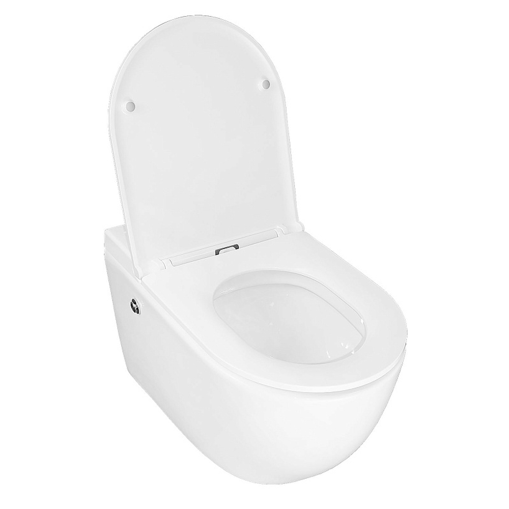 Унитаз импульсный Azario 360х570х375 подвесной, полукруглый, быстросъемное сиденье микролифт, монтажная рама в комплекте (AZ-102C)