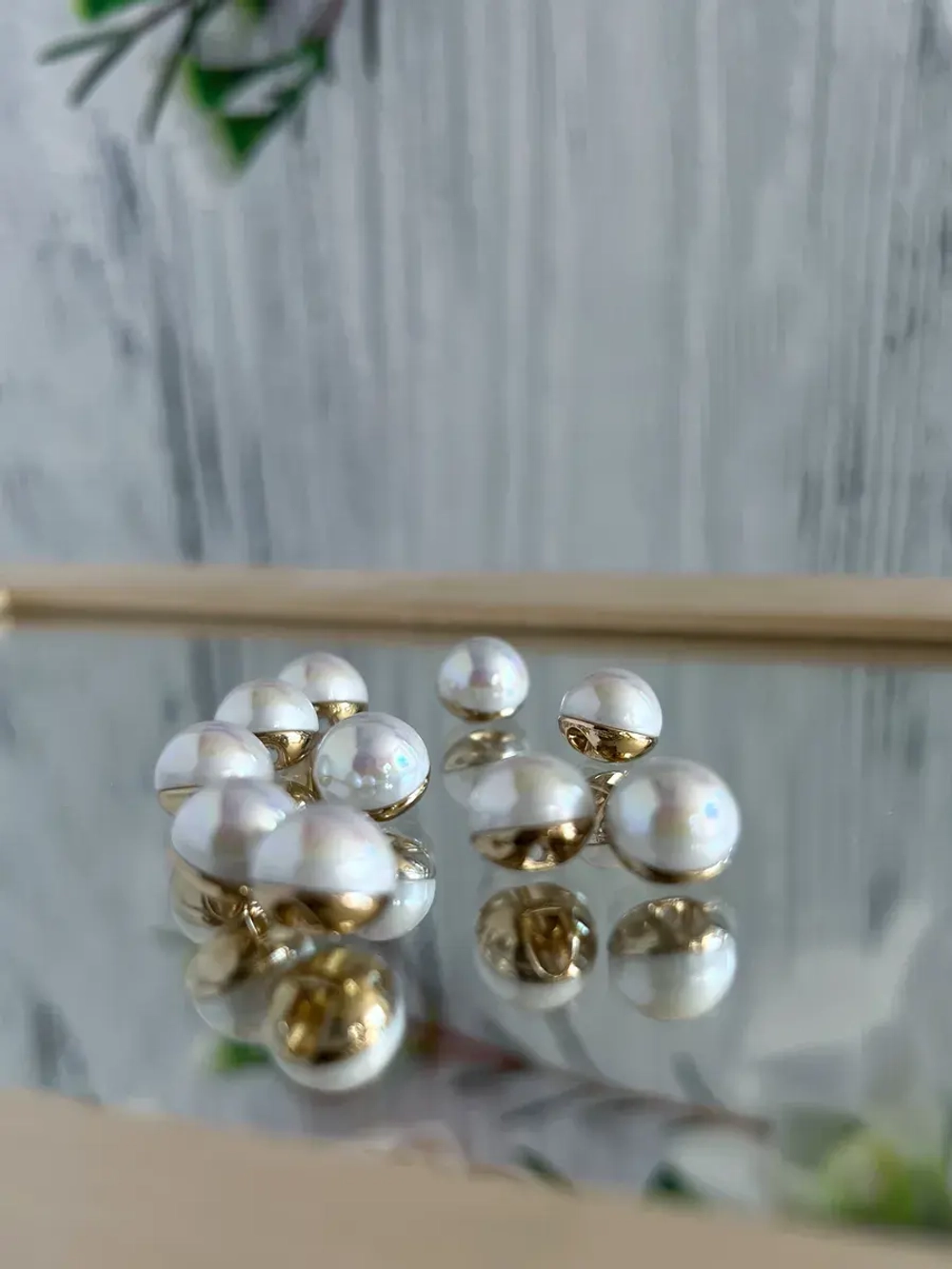 Декоративные пуговицы Жемчужина круглая 10