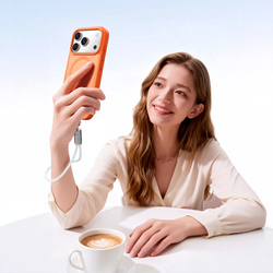 Кабель со съемным ремешком, разъем Type-C на Type-C, быстрая зарядка 60W, длина 30см, белый цвет, серия LCBA Series от Dux Ducis