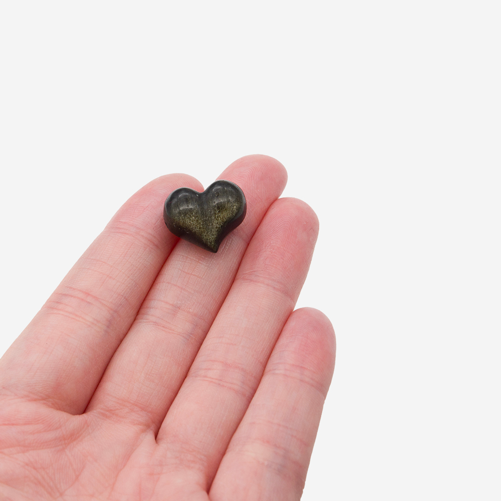 Сердце из натурального золотого обсидиана, 14*16,5мм