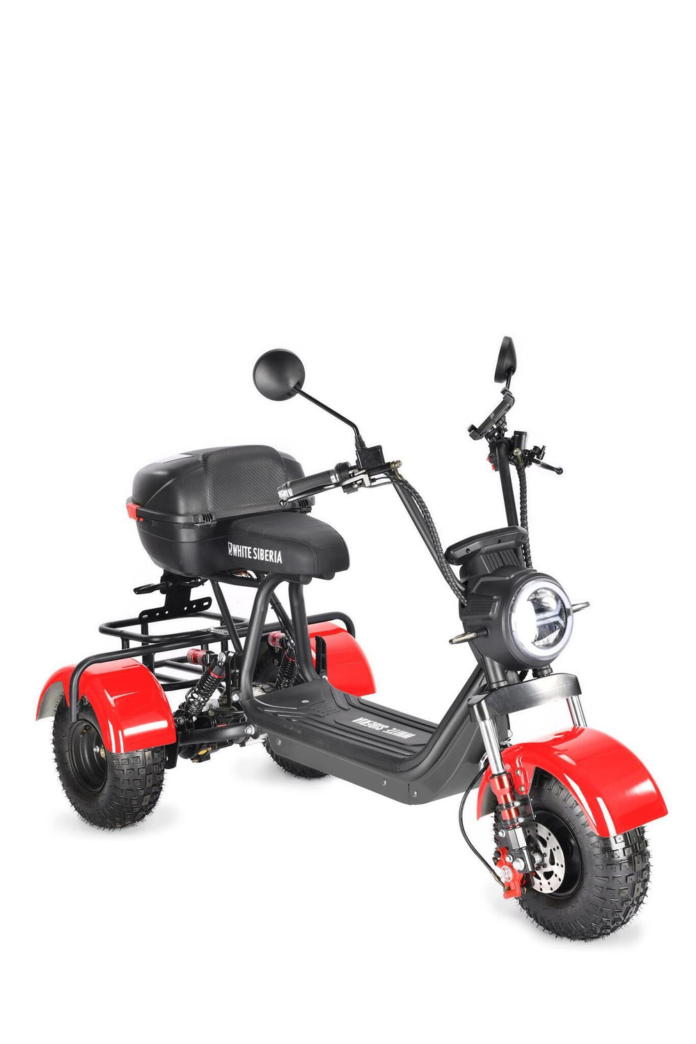 Электроскутер Citycoco White Siberia TRIKE MINI 1500W Красный