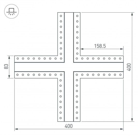 Коннектор X-образный Arlight SL-Linia32-Fantom 030099