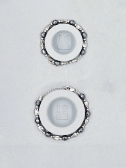 Браслет женский на руку из гематита и нержавеющей стали