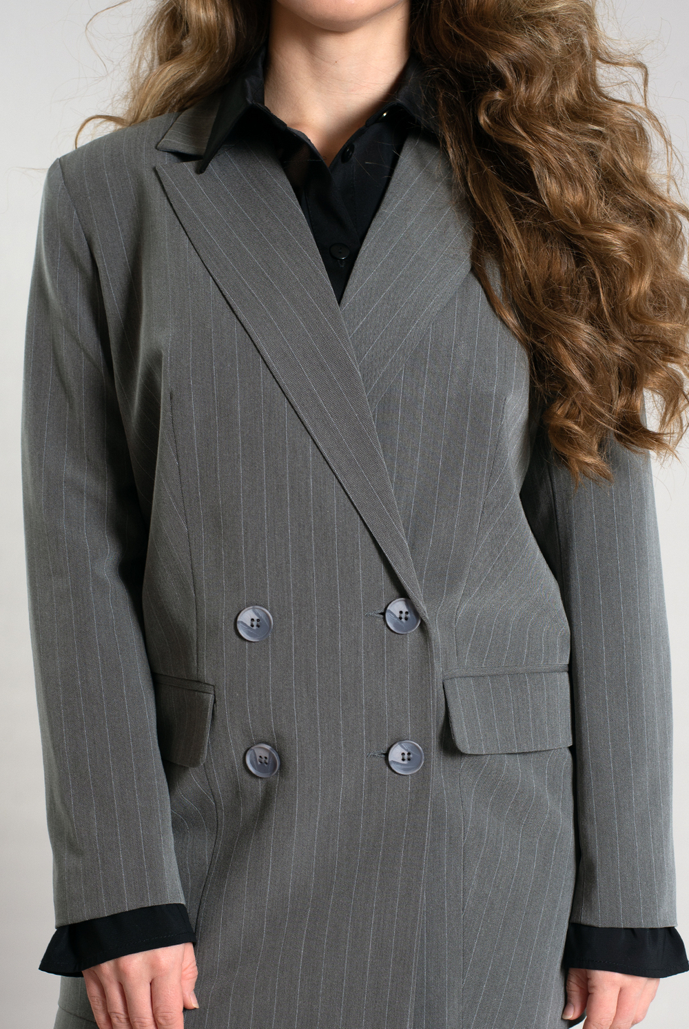 Жакет женский 4031АП, полоска сер #175ПС044031АП