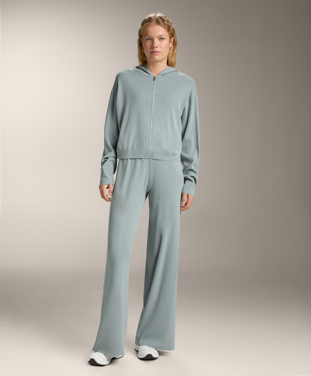 Oysho Трикотажная куртка с капюшоном, серо-голубой