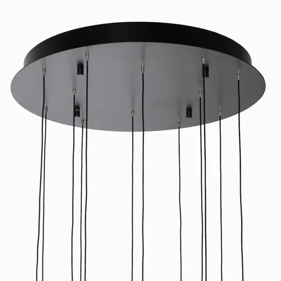 Подвесной светильник Rain Ø51,5 см, дымчатый, чёрный глянец