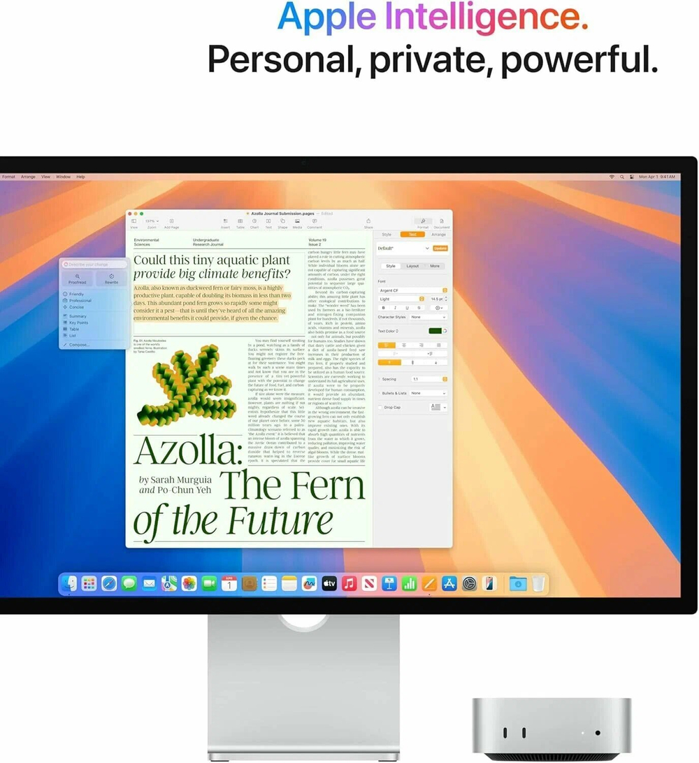 Мини настольный компьютер Apple Mac Mini (M4 10C CPU, 10C GPU, 2024) 16 ГБ, 256 ГБ SSD