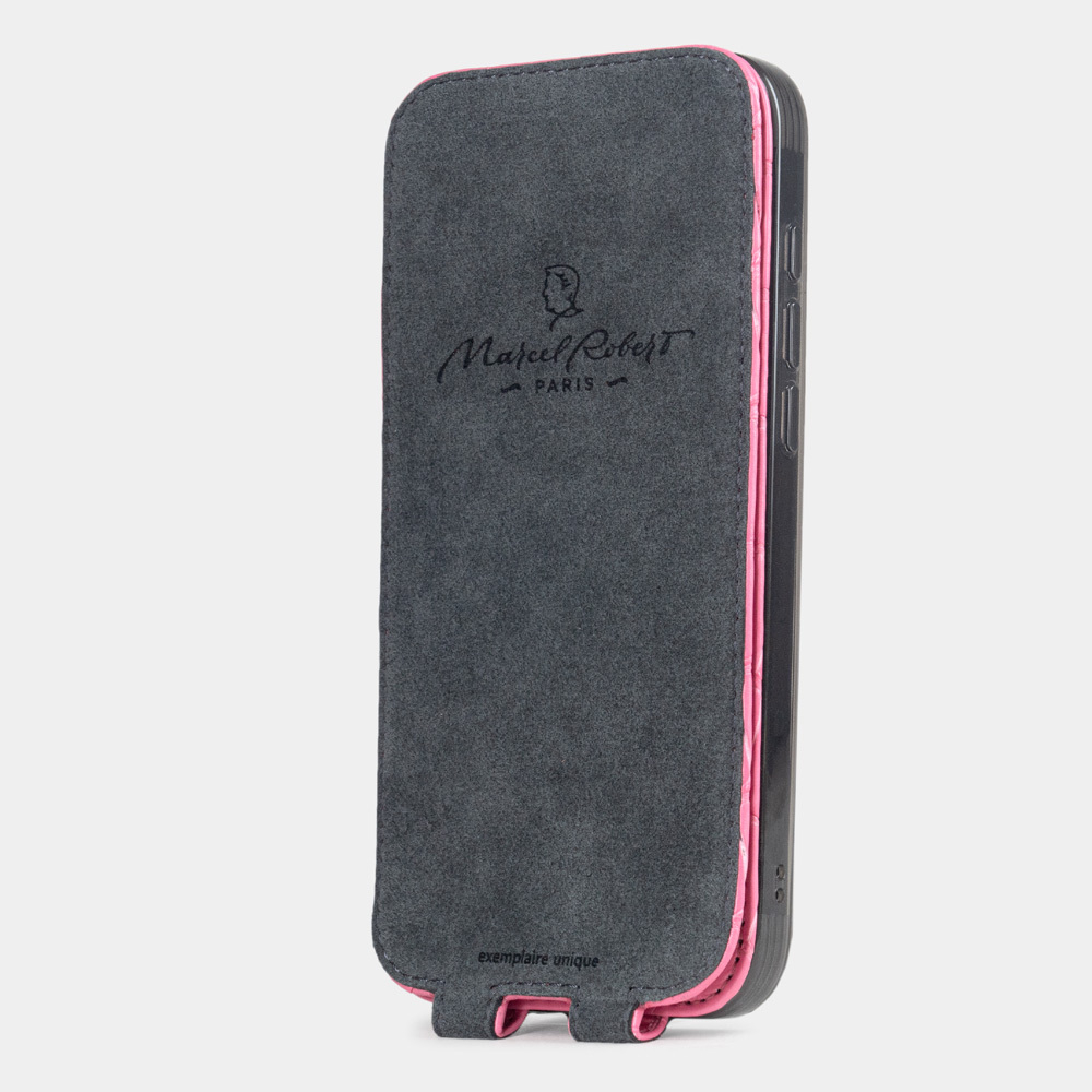 Чехол iPhone 16 Pro Max натуральная кожа аллигатора, розового цвета