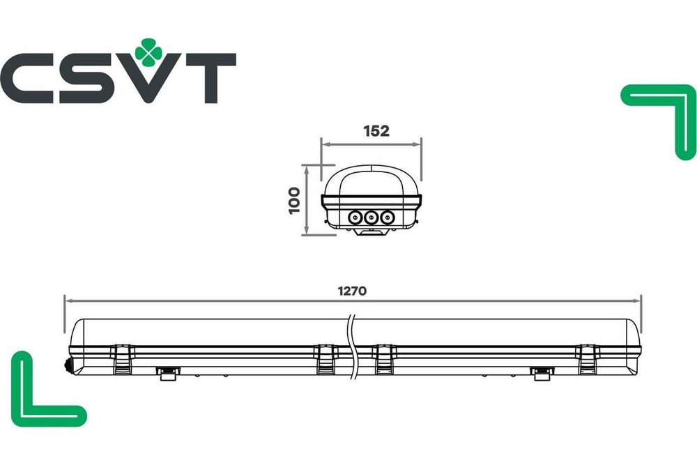 Светильник LED ДСП 55Вт 6800лм 5000К milky IP65 ICEBERG 1262x124x85mm CSVT