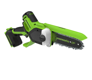 Цепная мини пила аккумуляторная Greenworks GD24CS15, 24V, 15см, бесщеточная, с автоматической смазкой цепи, ( 2010107)