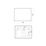 Зеркало с подсветкой 3 в 1 IDDIS Uniq, два навеса, 80/60 см, UNI8060i98