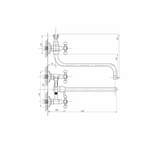 Смеситель для ванны и раковины 1/2 кер ПРОФСАН ПСМ-157-К89 "СТАНДАРТ А" эксцентрики"РУС", КРЕСТ ХРОМ