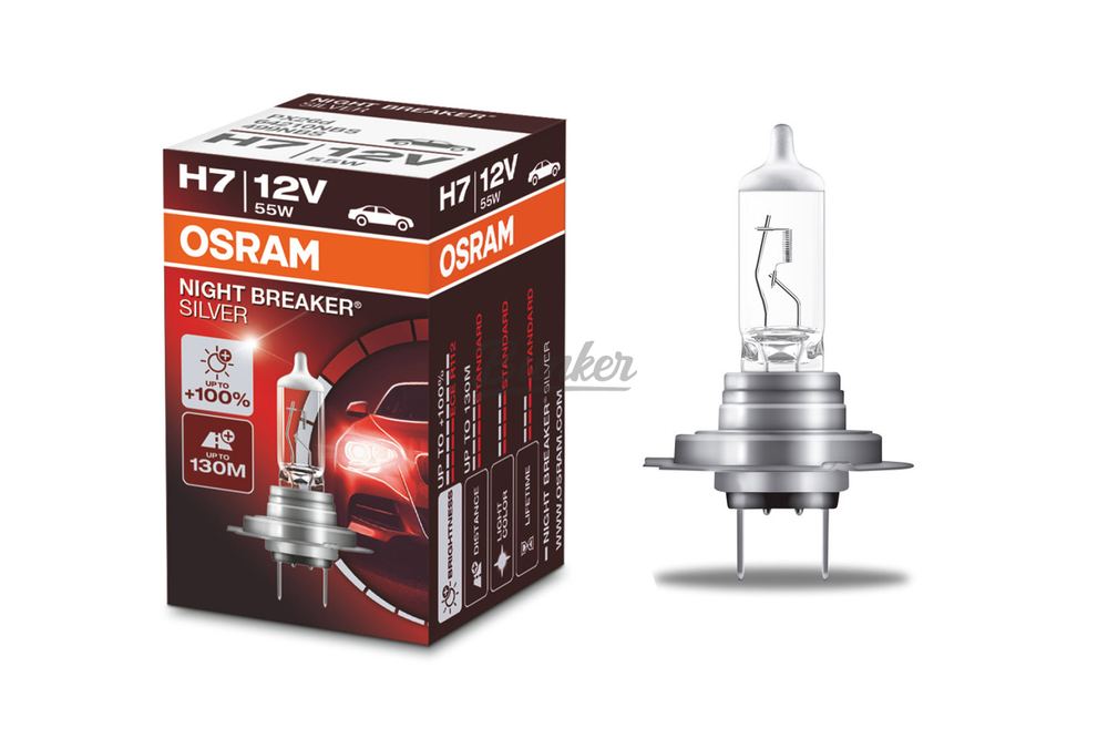 Лампа H7 12V 55W PX26d NIGHT BREAKER SILVER +100% больше света 1 шт.