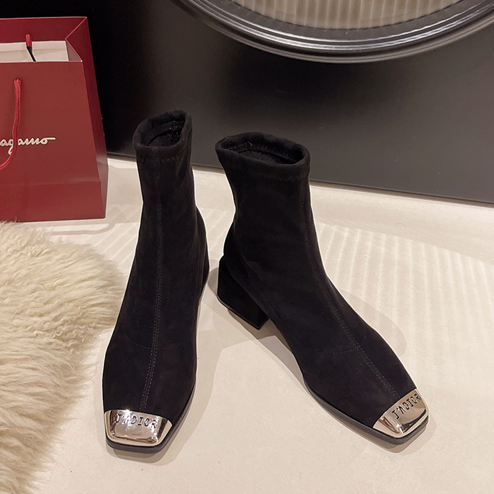 YANGNIANHUA Crew Sock Boots Women"s Black