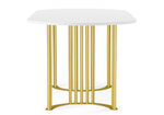 Стол деревянный Woodville Хьюго О 200 х 90 белая шагрень пленка, золотые ноги
