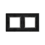 Рамка из натурального стекла, "Avanti", черная, 2 поста (4 мод.)