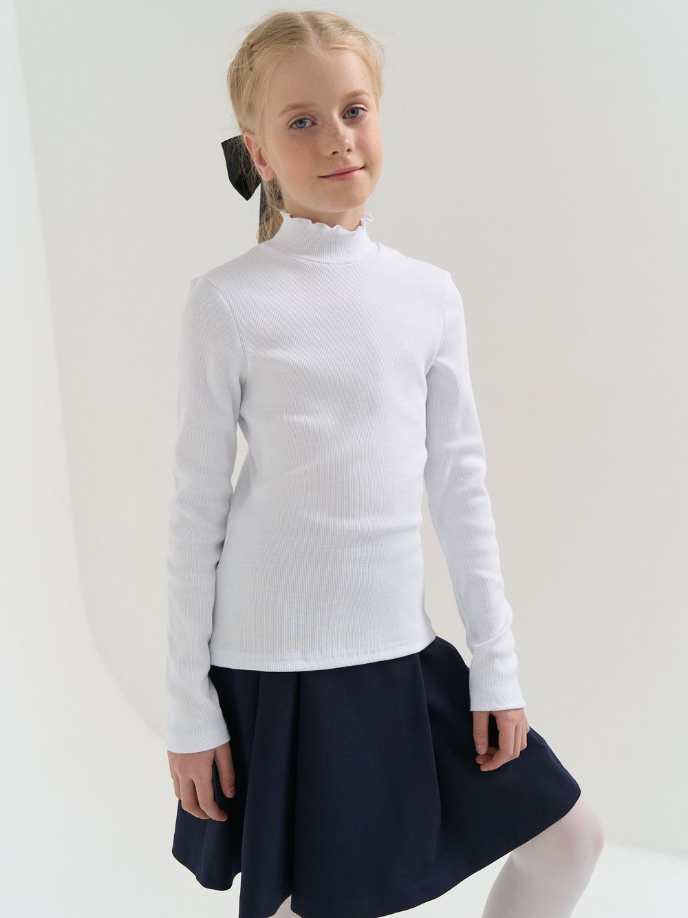 Бадлон с волнистым воротом "Белый" 7+