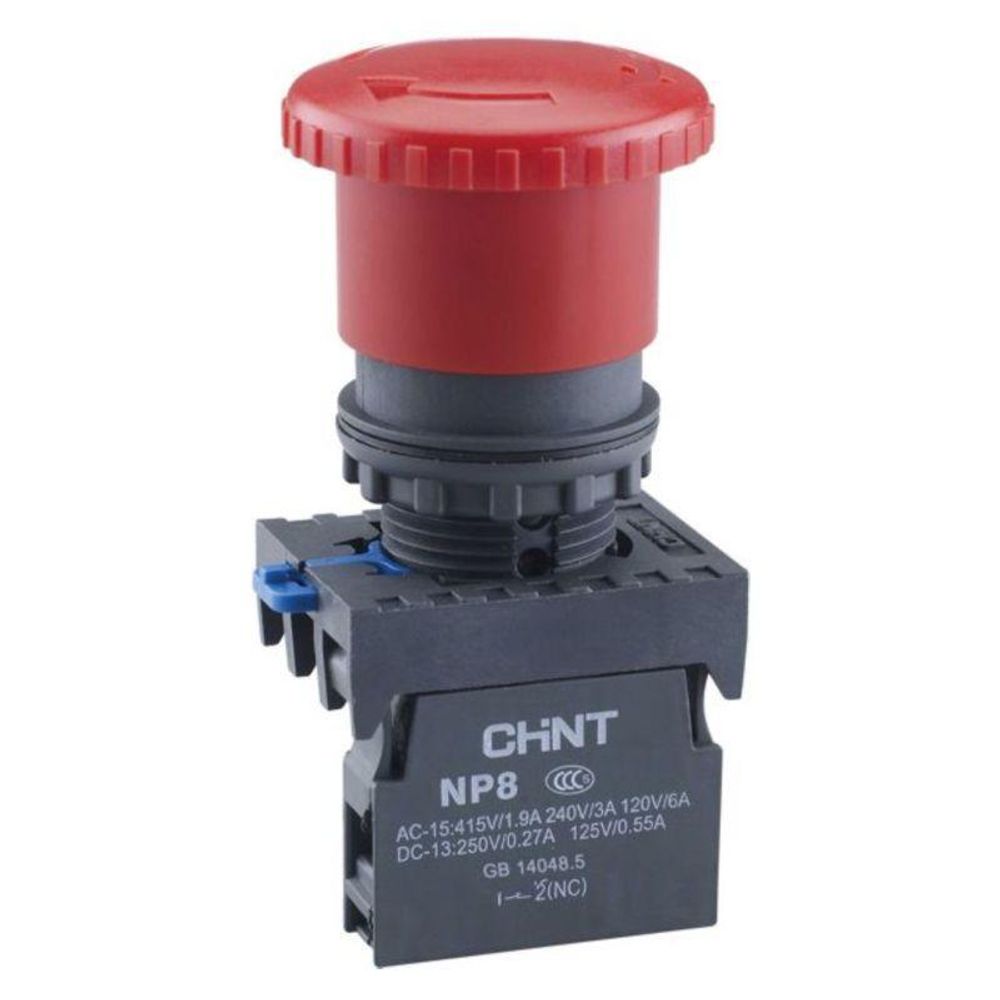 Кнопка управления &quot;Грибок&quot; d30мм NP8-20ZS/34 2НЗ IP65 с фиксацией красн. (R) CHINT 667853