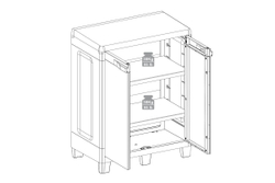Уличная тумба TOOMAX 2х дверная глубокая WOODY'S XL (2 полки), антрацит