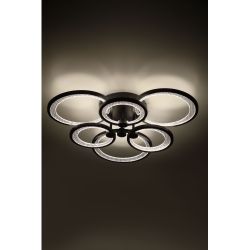 Светильник потолочный светодиодный ЭРА Модерн Odry CLL-1-117W 3K-6,5K RC BK с ДУ черный