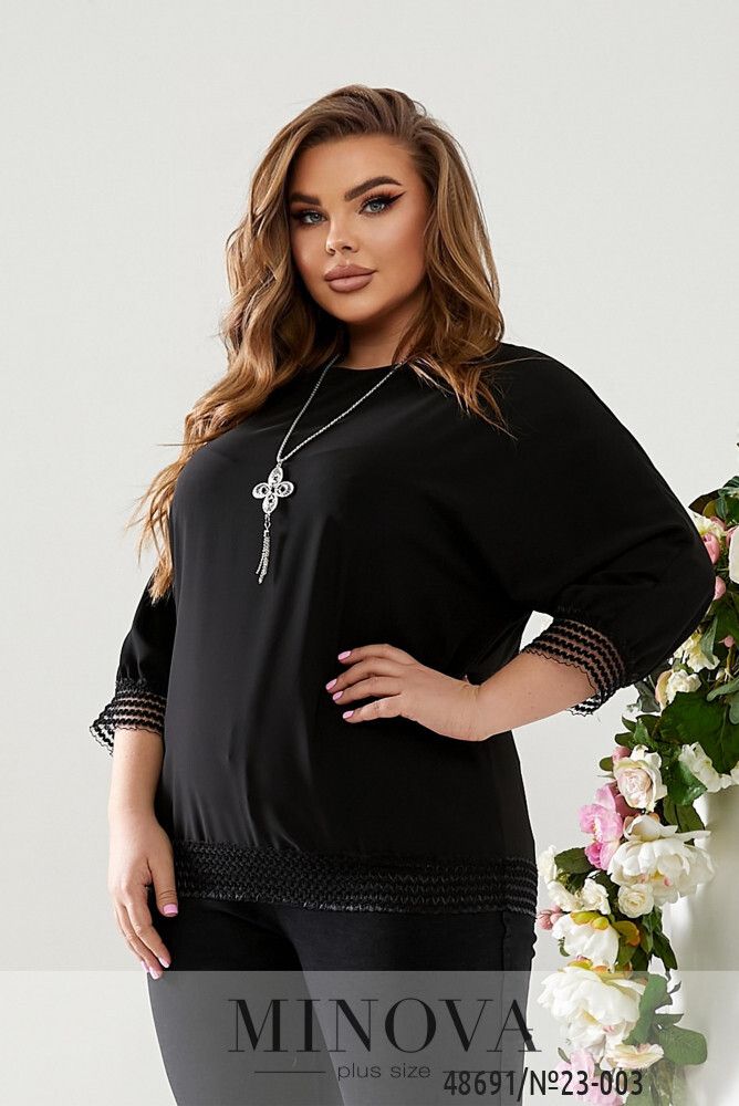Блуза 23-003-Черный Minova
