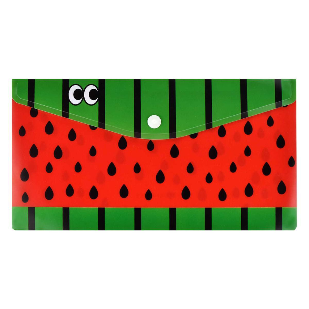 Папка д/документов на кнопке 26x14см 1 отд. "Арбуз" (Феникс+)