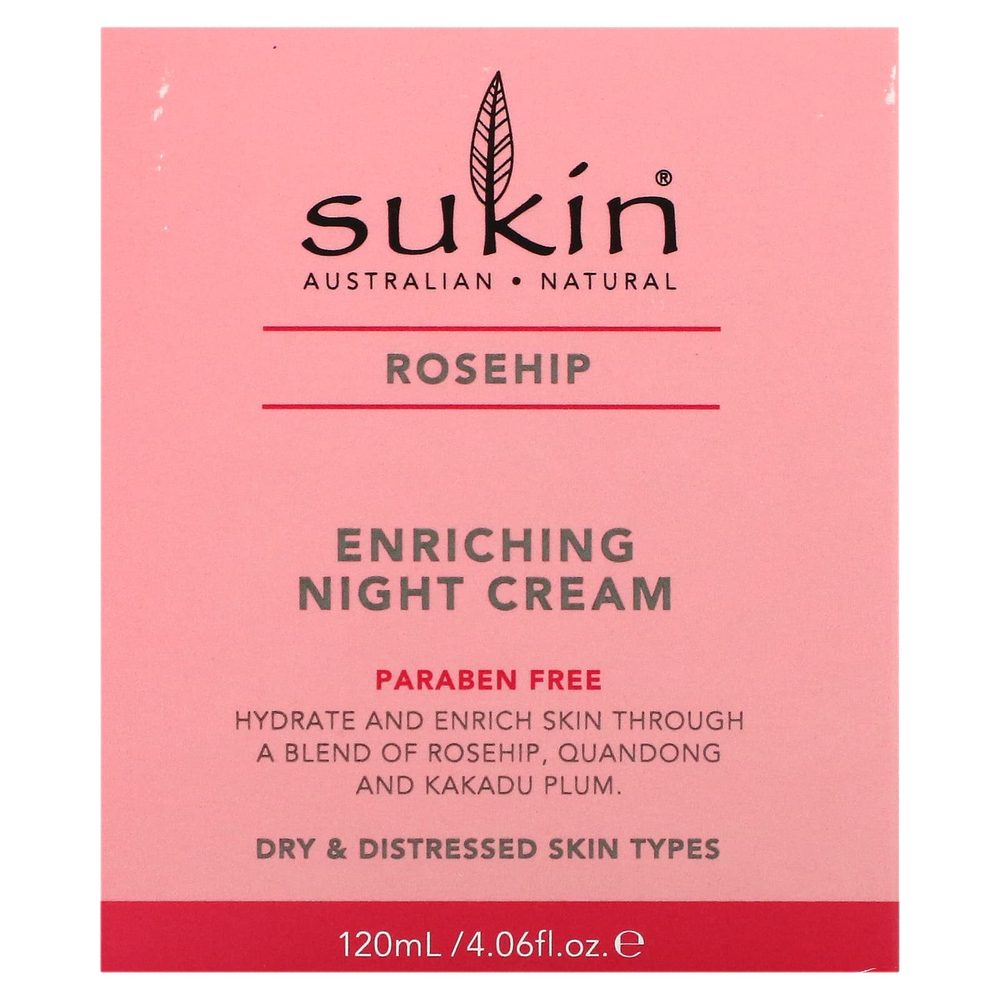 Sukin, питательный ночной крем, шиповник, 120 мл (4,06 жидк. унции)